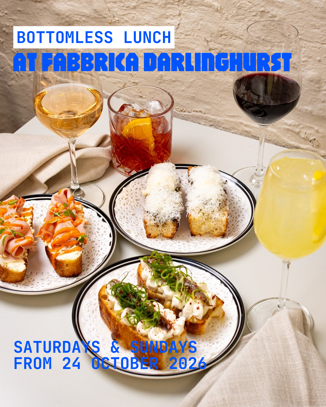 Bottomless Lunch at Fabbrica Darlinghurst
