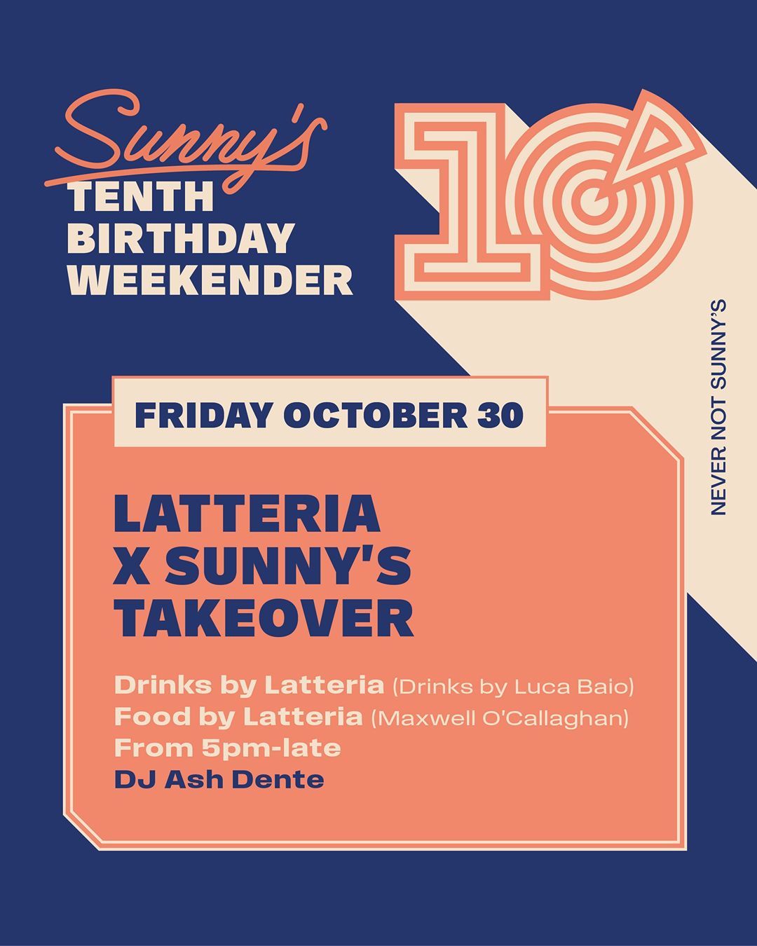 Latteria x Sunny’s Takeover