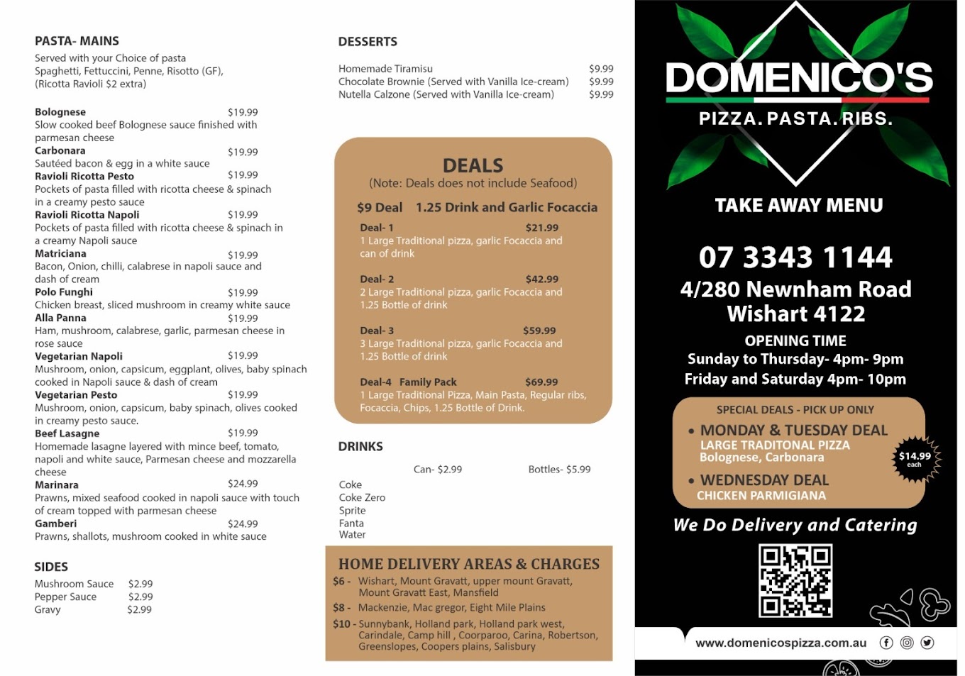 Domenico's Pizza, Pasta Ribs - Wishart