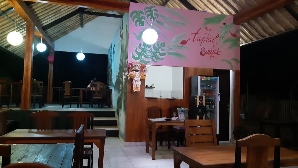 Tropical sunset cafe