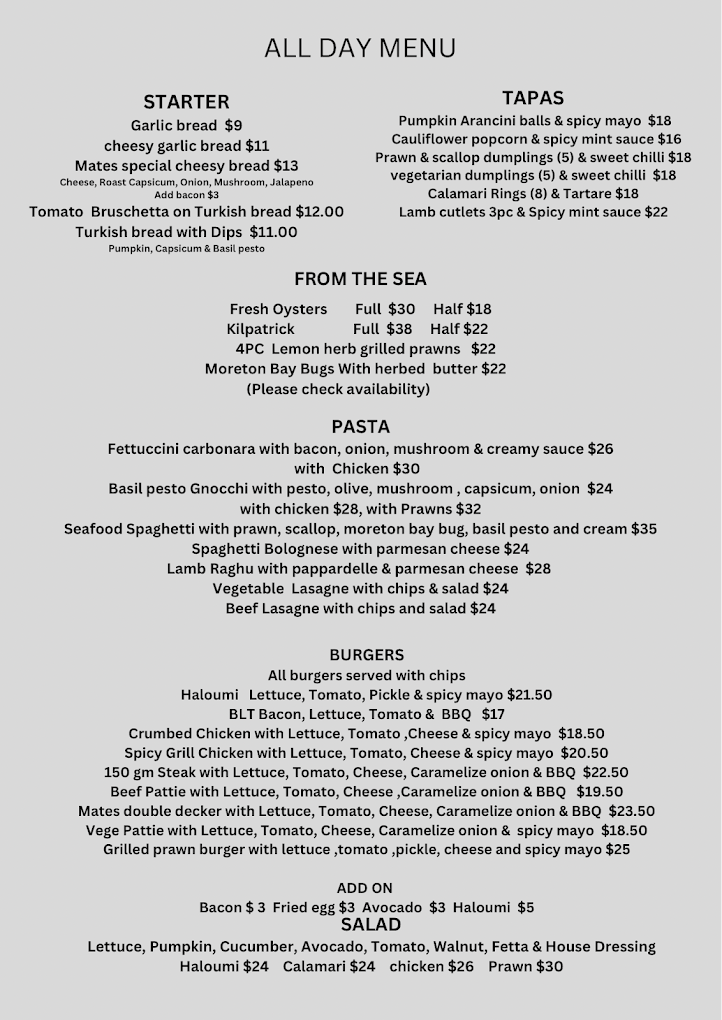 Mate’s restaurant and bar
