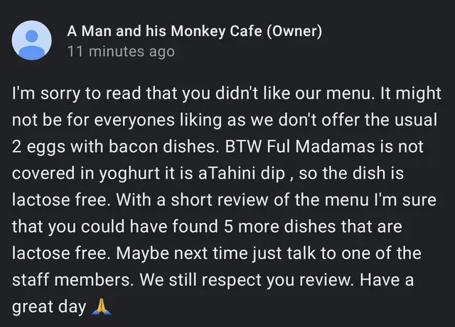 A Man and his Monkey Cafe