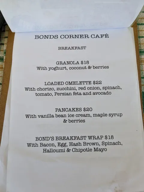 Bonds Corner Cafe