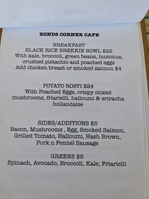 Bonds Corner Cafe