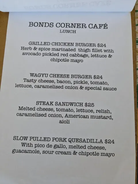 Bonds Corner Cafe