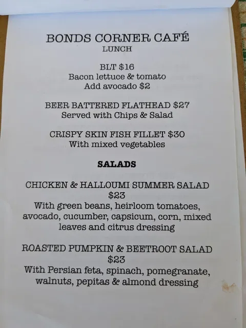 Bonds Corner Cafe