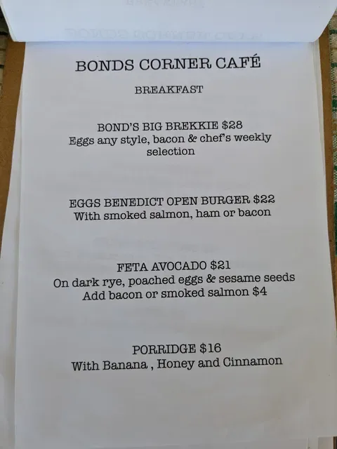 Bonds Corner Cafe