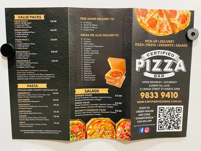 Certified Pizza St Marys