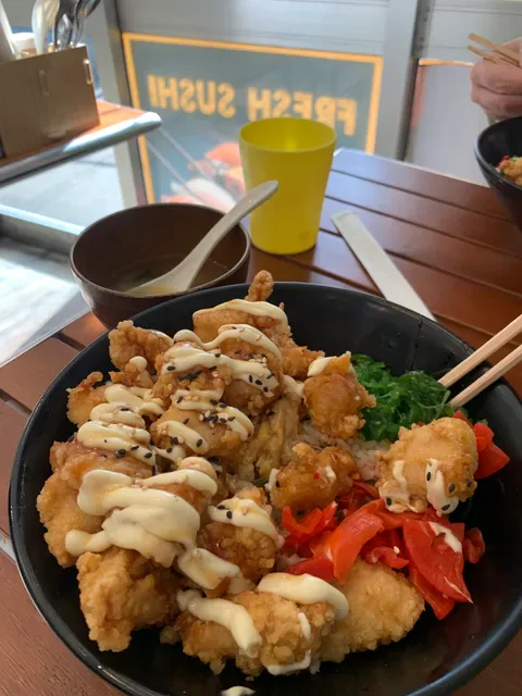 sushi and bowl