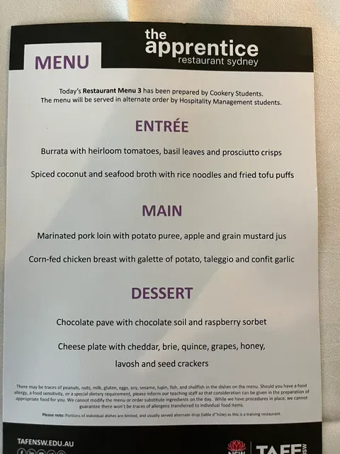 The Apprentice Restaurant Sydney