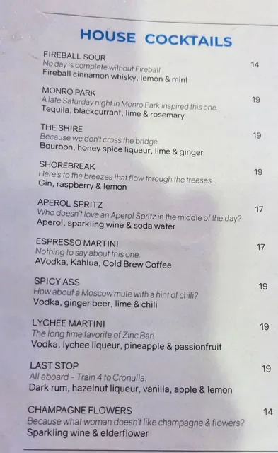 Zinc Bar