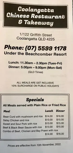 Coolangatta Chinese Restaurant and Takeaway