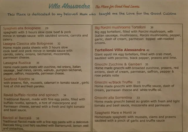 Villa Alessandra Italian restaurant