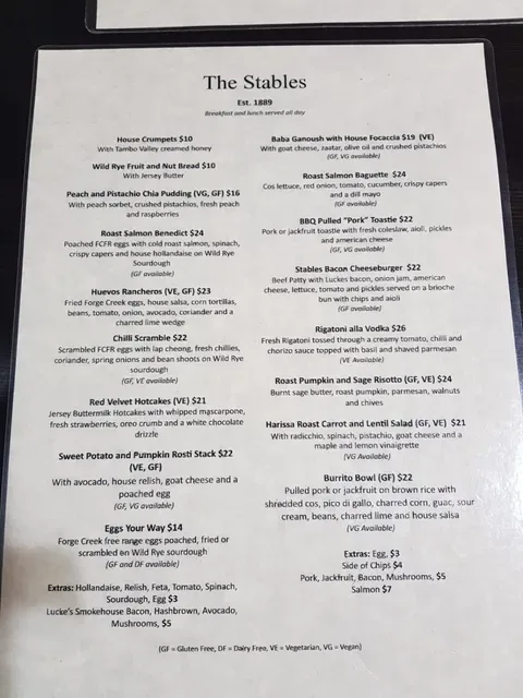 The Stables Cafe Est 1889