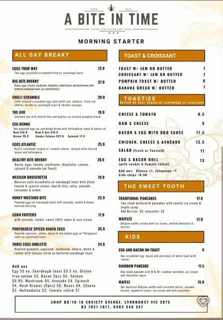 A Bite in Time Cafe and Restaurant