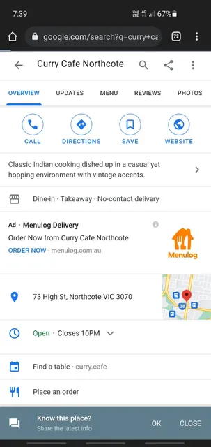 Curry Cafe Northcote