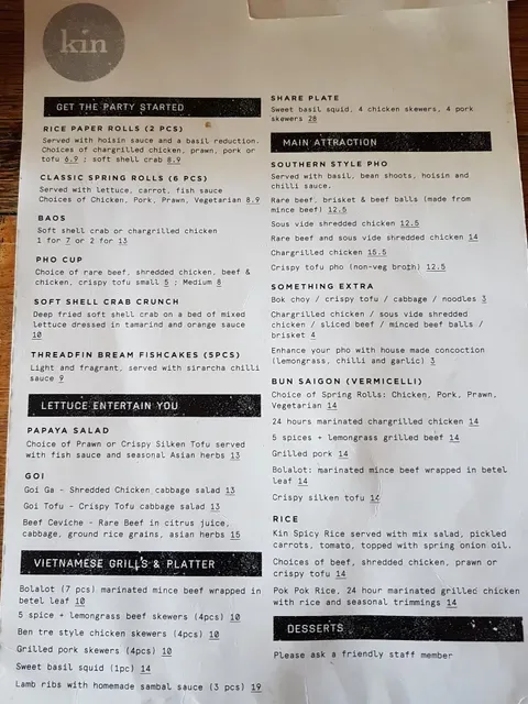 Kin Vietnamese Restaurant