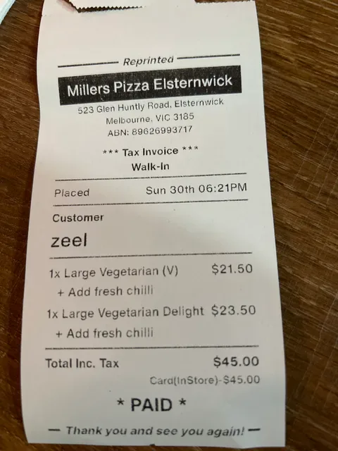 Millers Pizza Elsternwick