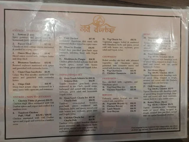 Old Durbar Nepalese & Indian Restaurant Brunswick