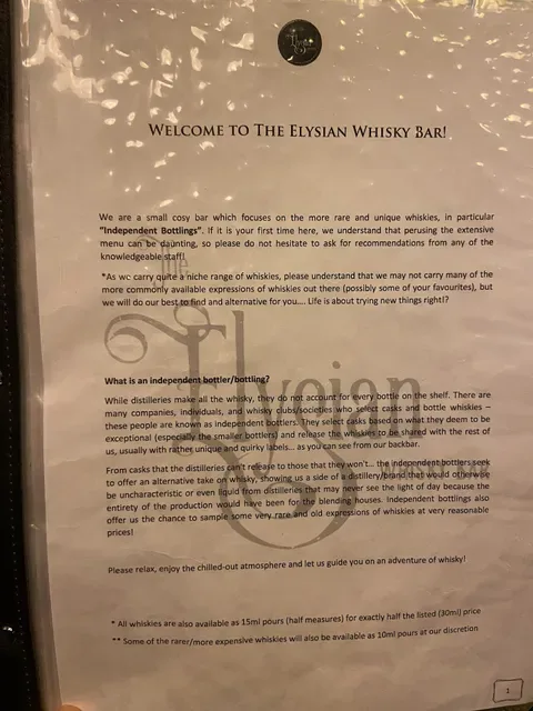 The Elysian Whisky Bar