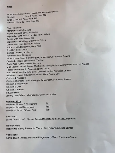 Quo-Vadis Restaurant & Pizza Parlour