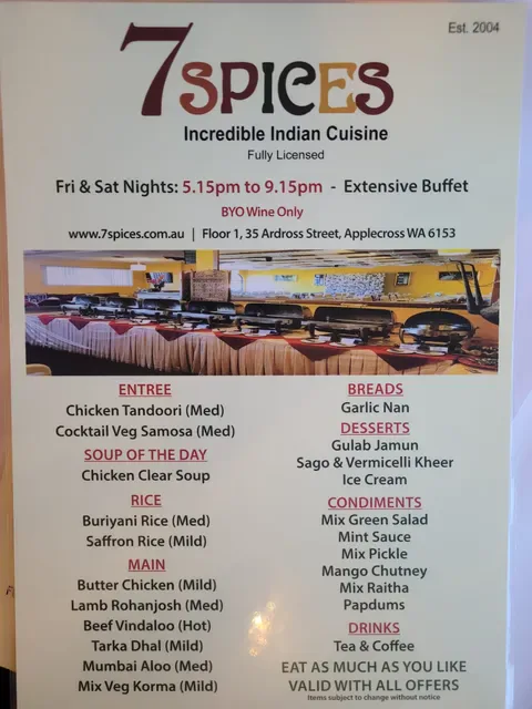 7 Spices Incredible Indian Cuisine