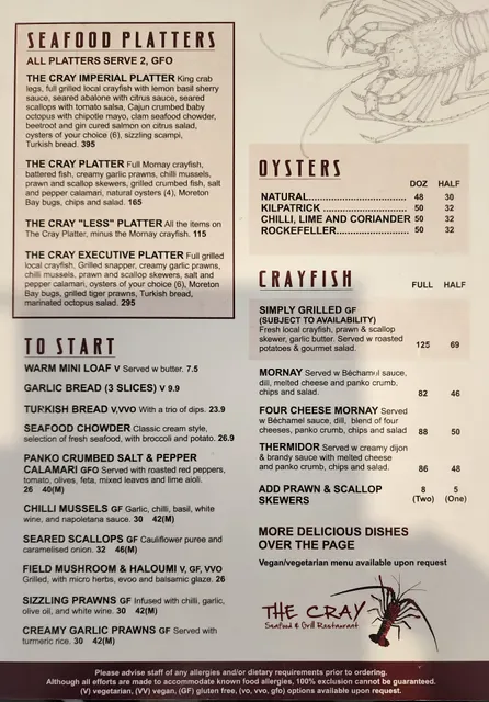 The Cray Seafood & Grill Restaurant Currambine