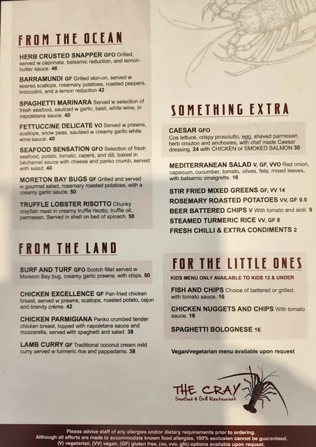 The Cray Seafood & Grill Restaurant Currambine