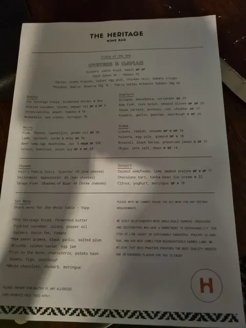 The Heritage Wine Bar & Restaurant