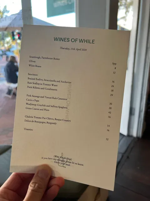 Wines of While