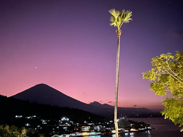 Tropical sunset cafe