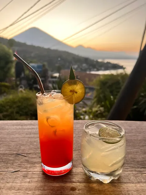 Tropical sunset cafe