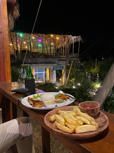Tropical sunset cafe