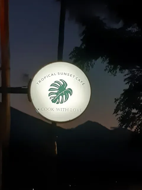 Tropical sunset cafe