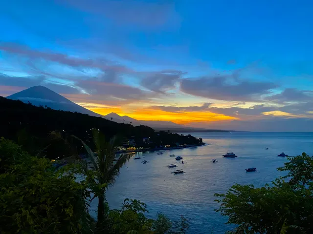 Tropical sunset cafe