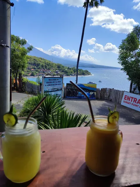 Tropical sunset cafe