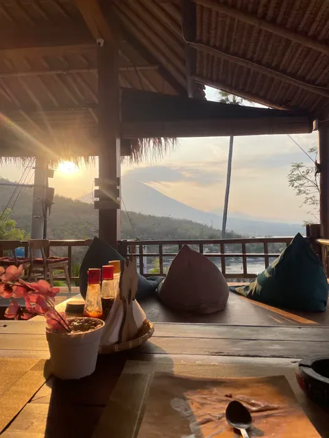Tropical sunset cafe