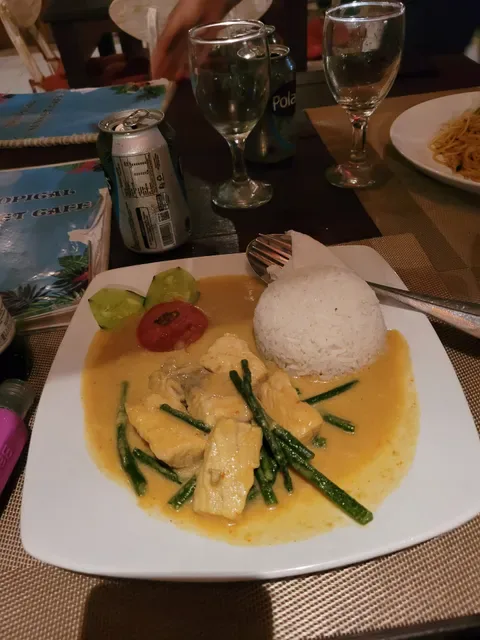 Tropical sunset cafe