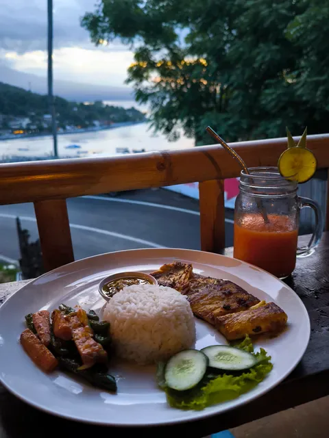Tropical sunset cafe