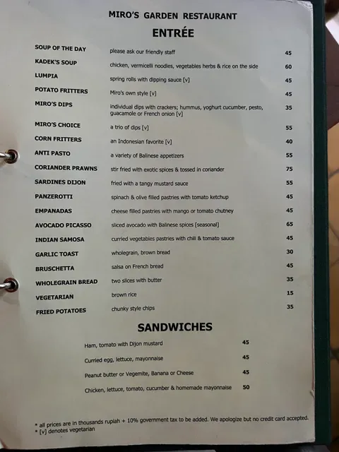 Miro's Garden Restaurant