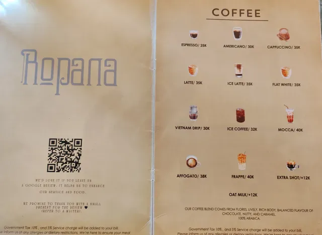 Ropana Coffee shop and Restaurant Bar
