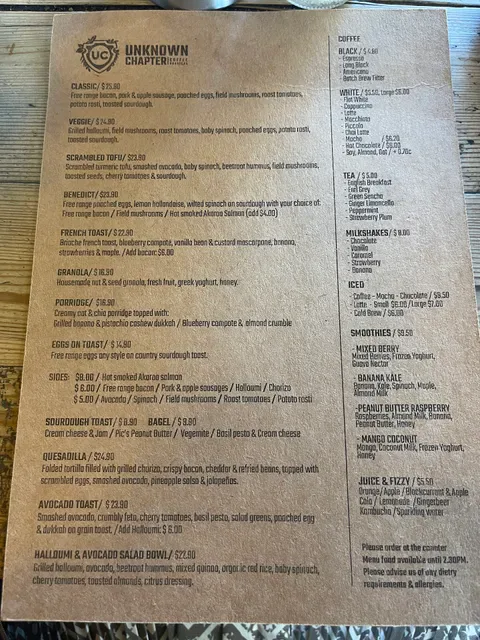 Unknown Chapter Coffee Roasters